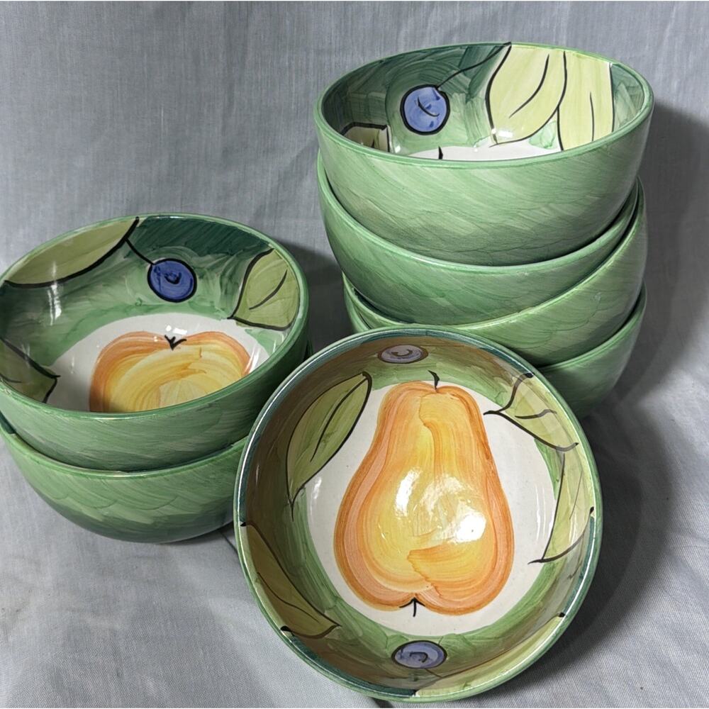 Vintage Bob Mackie Small Bowls Dessert Pears Ceramic